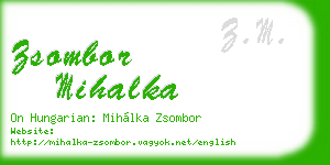 zsombor mihalka business card