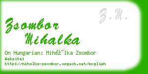 zsombor mihalka business card